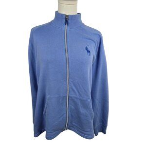 Polo Golf Ralph Lauren Full-Zip Jacket Large Light Blue Fleece Embroidered Logo